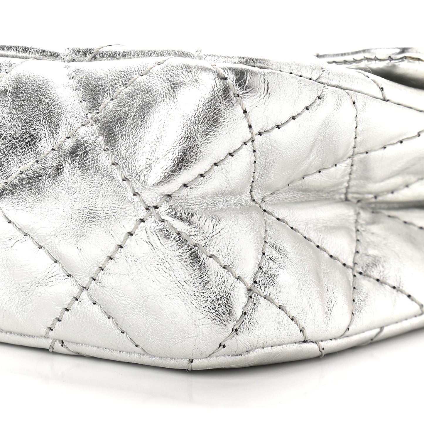 Metallic Aged Calfskin Quilted 2.55 Reissue 226 Flap Silver