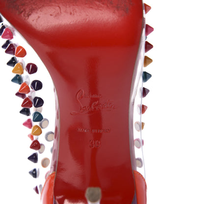 Christian Louboutin Patent PVC Spike Me 100 Pumps 38 Pinky 10 of 10