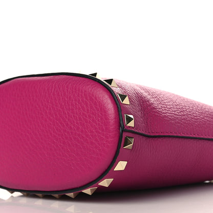 Valentino Garavani Pebbled Calfskin Rockstud Bucket Bag Rose Violet 8 of 8