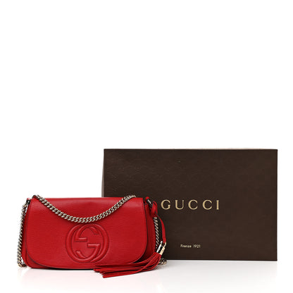 Gucci Pebbled Calfskin Medium Soho Flap Crossbody Red 9 of 9