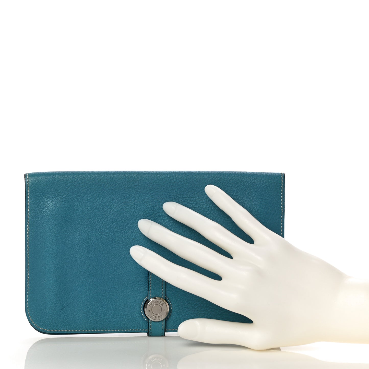 Togo Dogon Duo Wallet Blue Jean