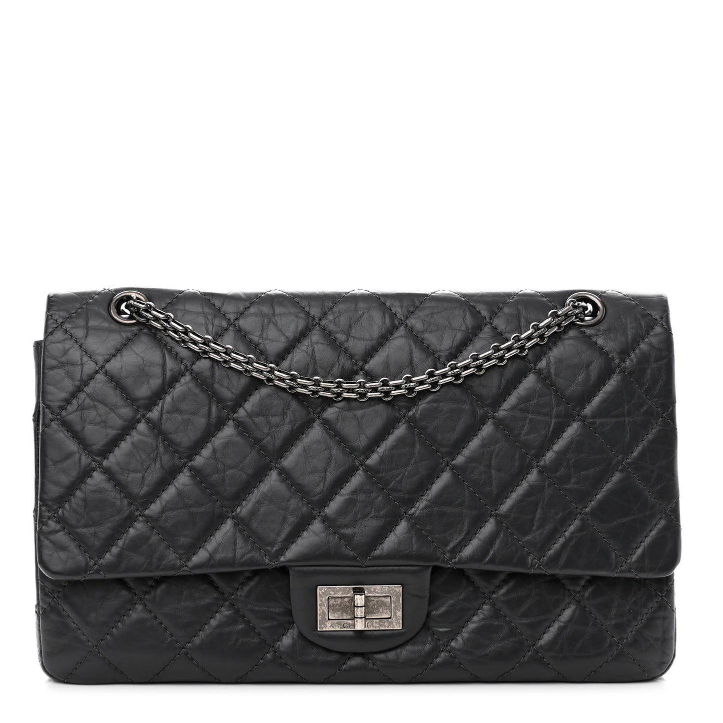 Aged Calfskin Quilted 2.55 Reissue 227 Flap Grey