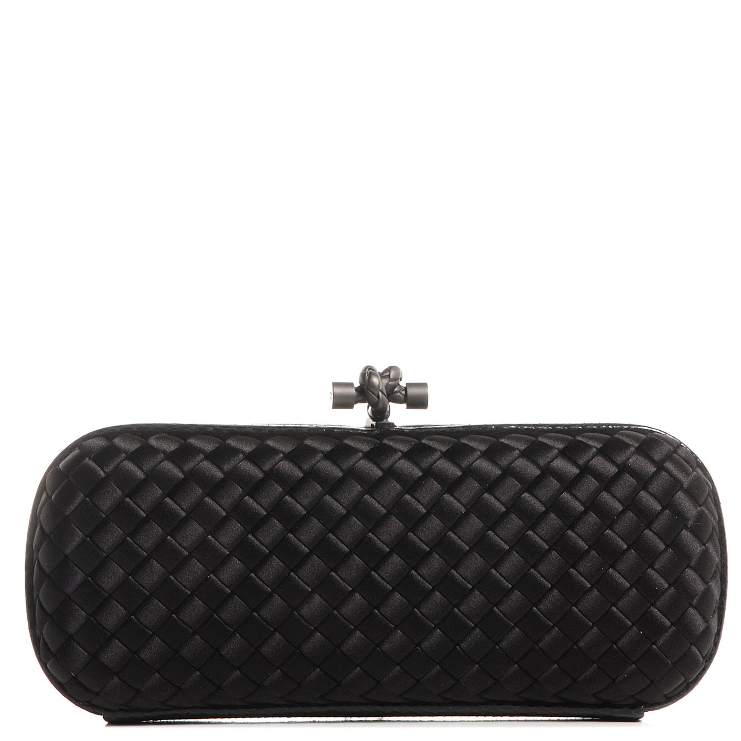 Satin Ayers Intreccio Impero Stretch Knot Clutch Black