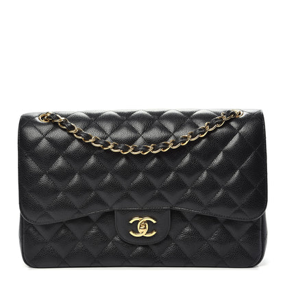 Chanel Caviar Quilted Jumbo Double Flap Black 1 of 12