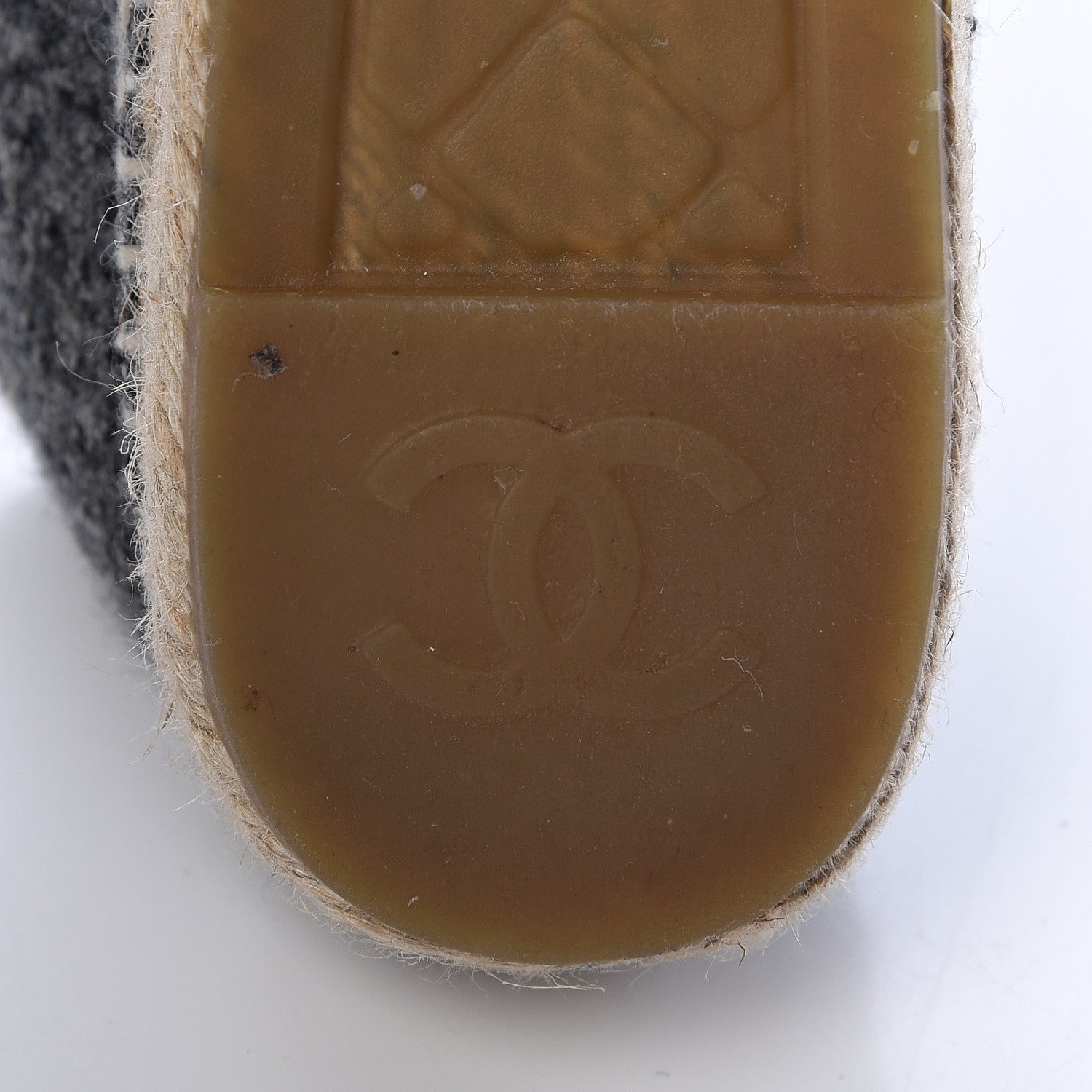 Chanel Tweed Velvet CC Espadrilles 36 Grey Black 8 of 10