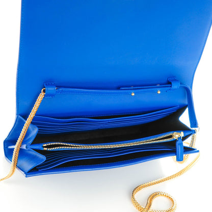 Saint Laurent Calfskin Classic Y Chain Wallet Blue Majorelle 5 of 8