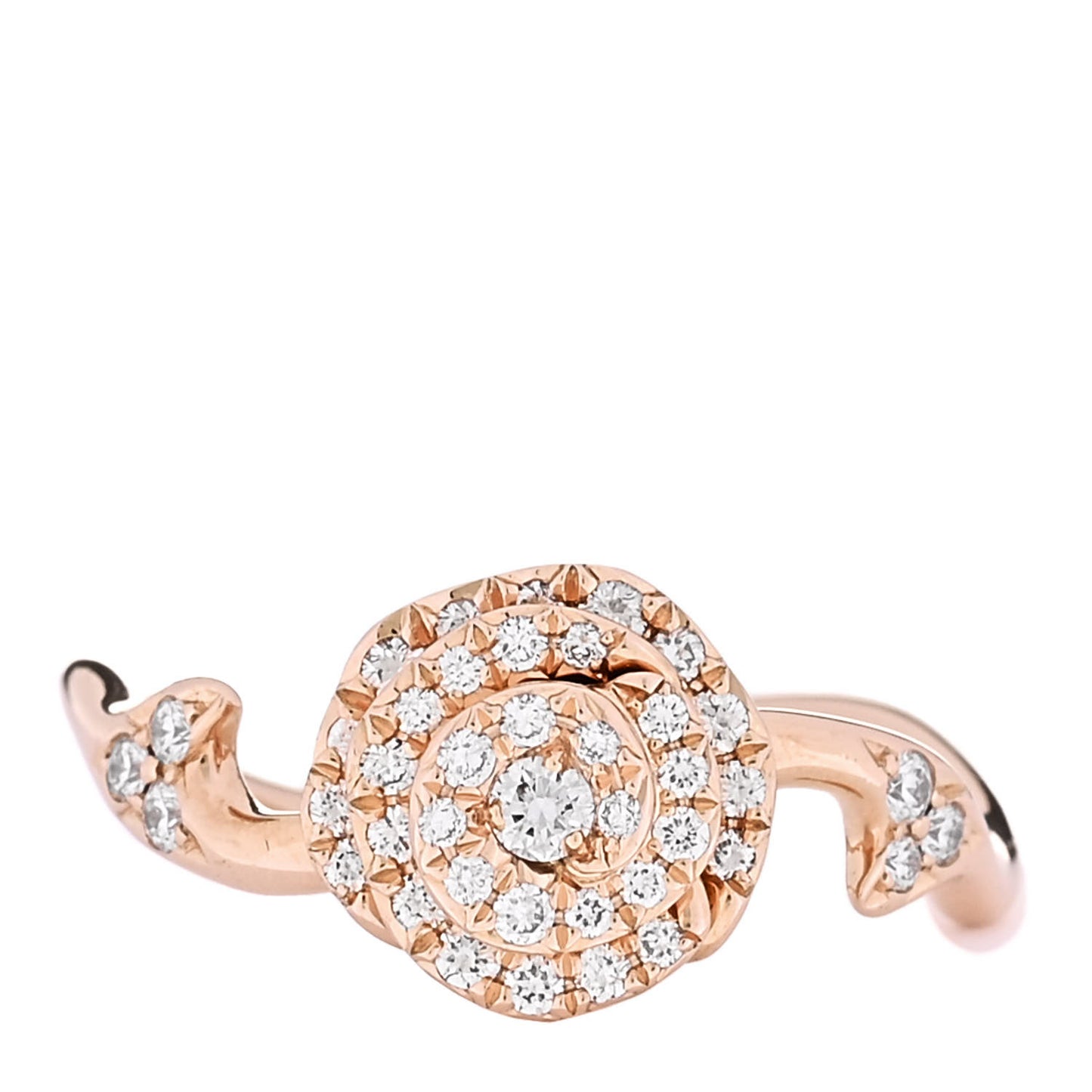 18K Rose Gold Diamond Small Rose Couture Pave Ring 52 6