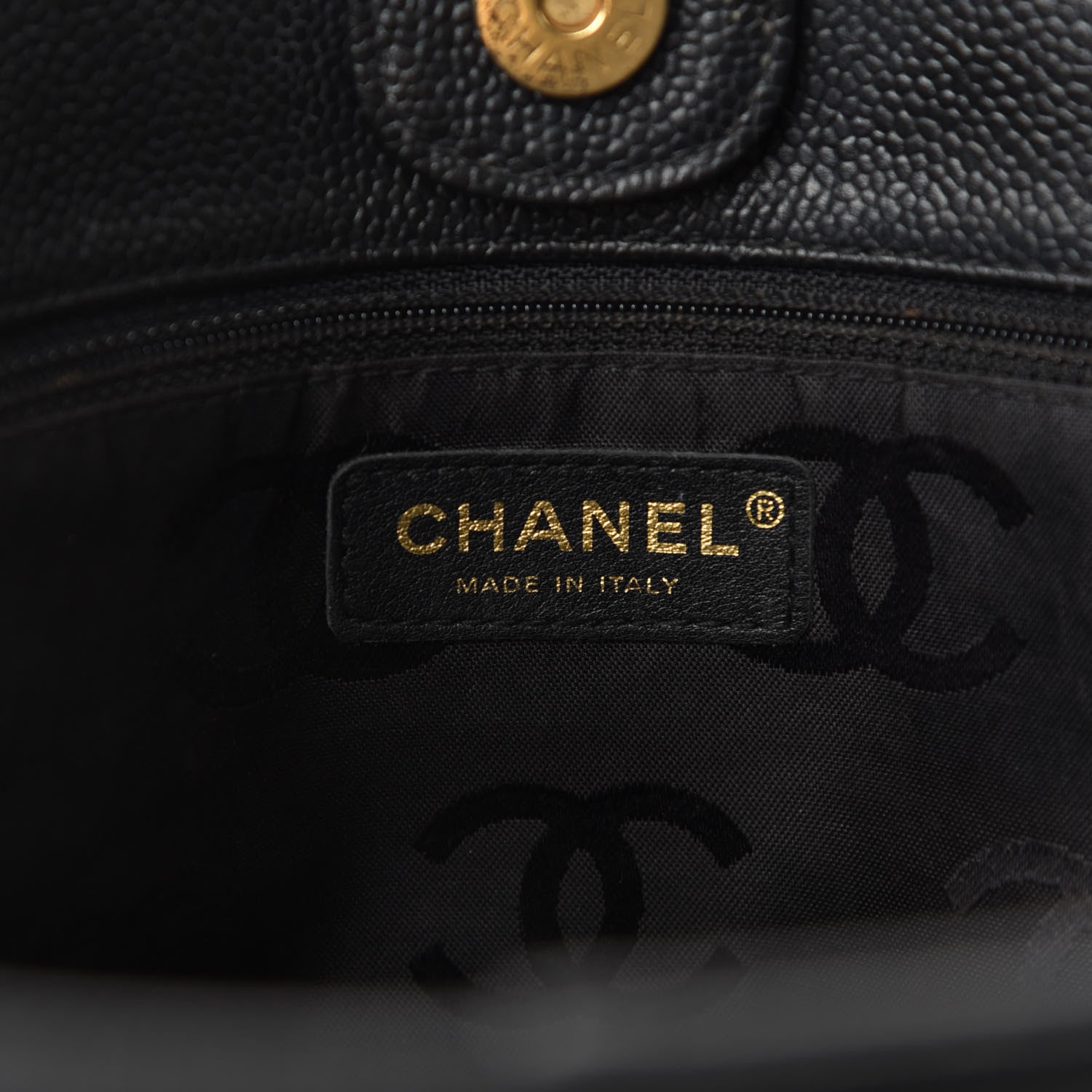Chanel Caviar CC Tote Black 10 of 12
