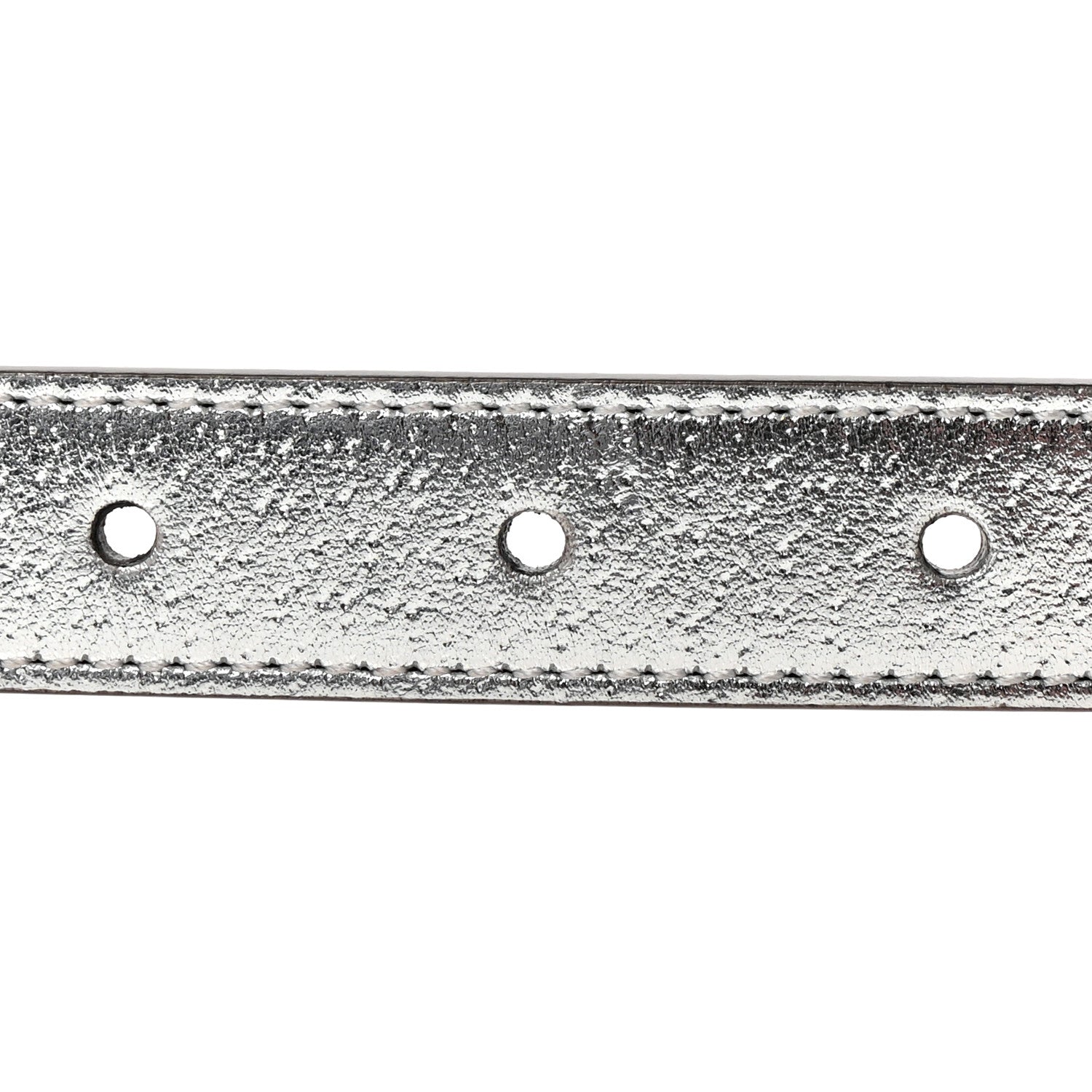 Gucci Metallic Calfskin Double G 20mm Belt 80 32 Silver 3 of 6
