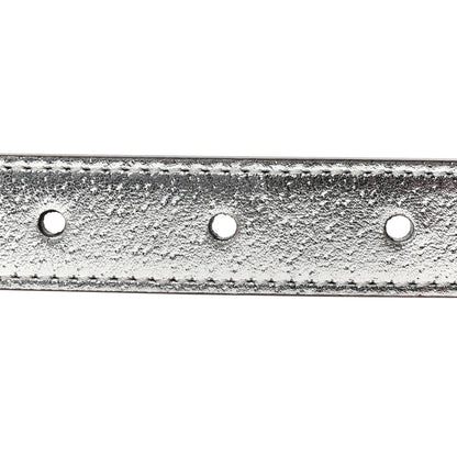 Gucci Metallic Calfskin Double G 20mm Belt 80 32 Silver 3 of 6