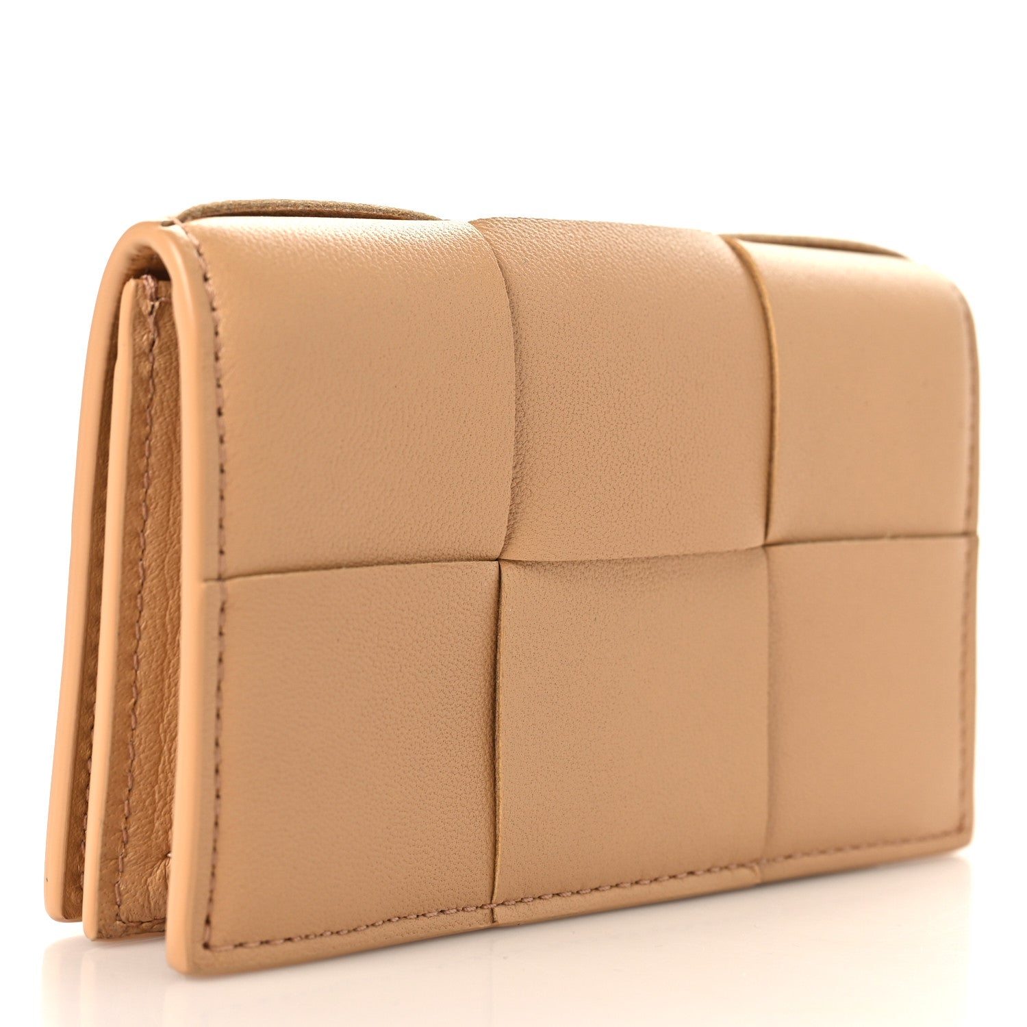 Bottega Veneta Nappa Maxi Intrecciato Card Holder Wallet Almond 3 of 6