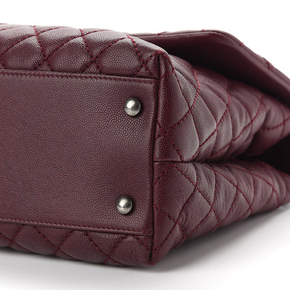 Chanel Caviar Quilted Medium Coco Handle Flap Burgundy 8 of 10