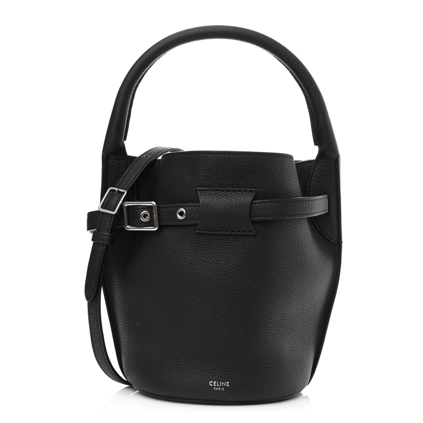 Supple Grained Calfskin Nano Big Bag Bucket Black