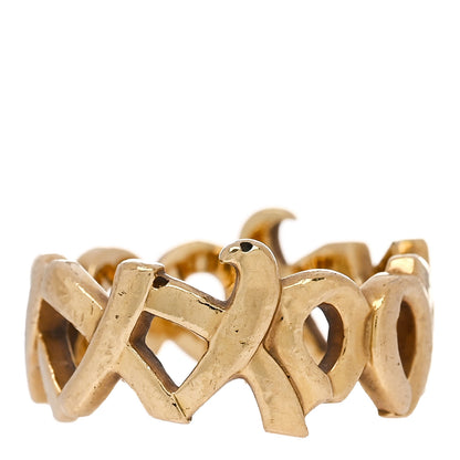 Tiffany 18K Yellow Gold Paloma Picasso Graffiti Love and Kisses Ring 54 7 3 of 5