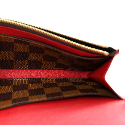 Louis Vuitton Damier Ebene Emilie Wallet Red 5 of 7