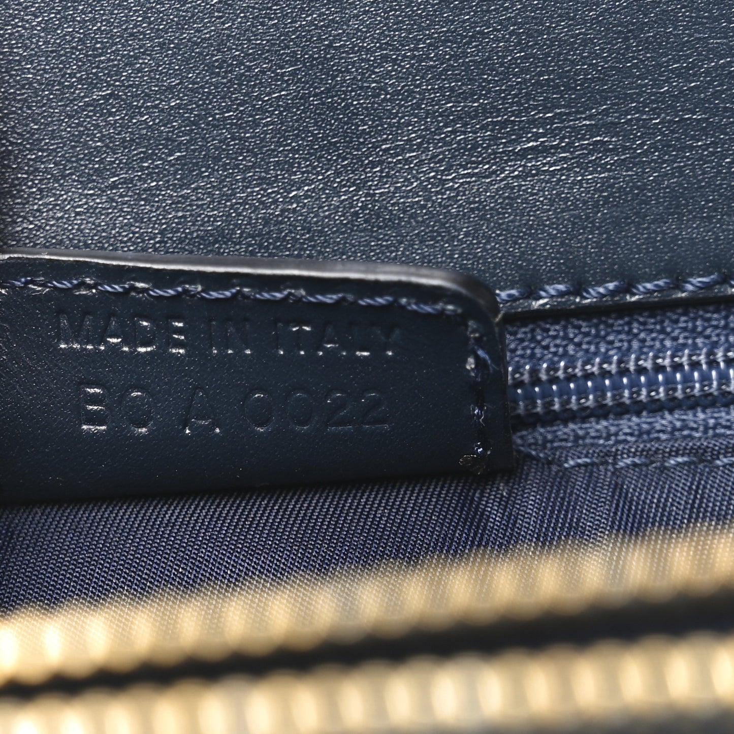 Monogram Calfskin Pocket Tote Navy Blue