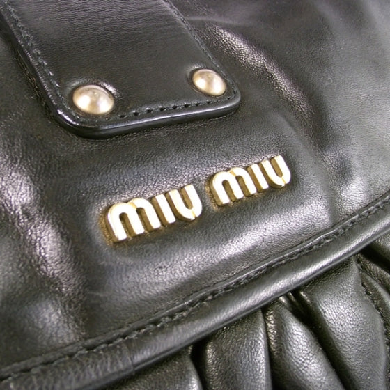 Miu Miu Leather Matelasse Coffer Hobo Black 7 of 11