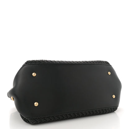 Salvatore Ferragamo Woven Nappa Sofia Satchel Black 4 of 11