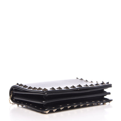 Valentino Garavani Calfskin Rockstud Wallet on Chain Black 4 of 7