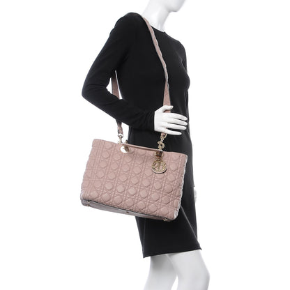 Christian Dior Grained Calfskin Cannage Large Lady Dior Light Pink 2 of 8