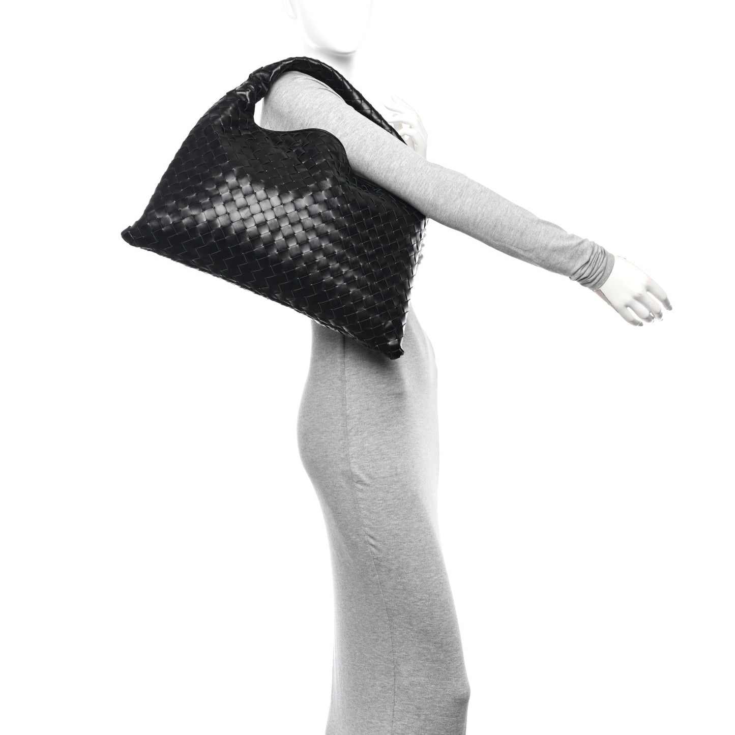Calfskin Intrecciato Small Hop Black