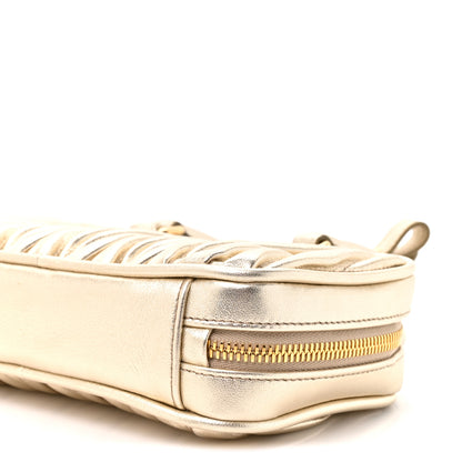 Miu Miu Metallic Nappa Matelasse Mini Arcadie Top Handle Bag Pirite 8 of 9