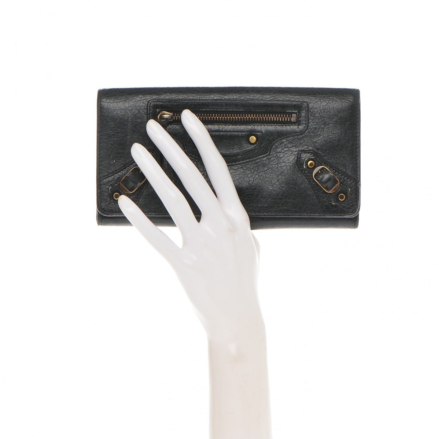 Agneau Classic Hardware Money Wallet Black