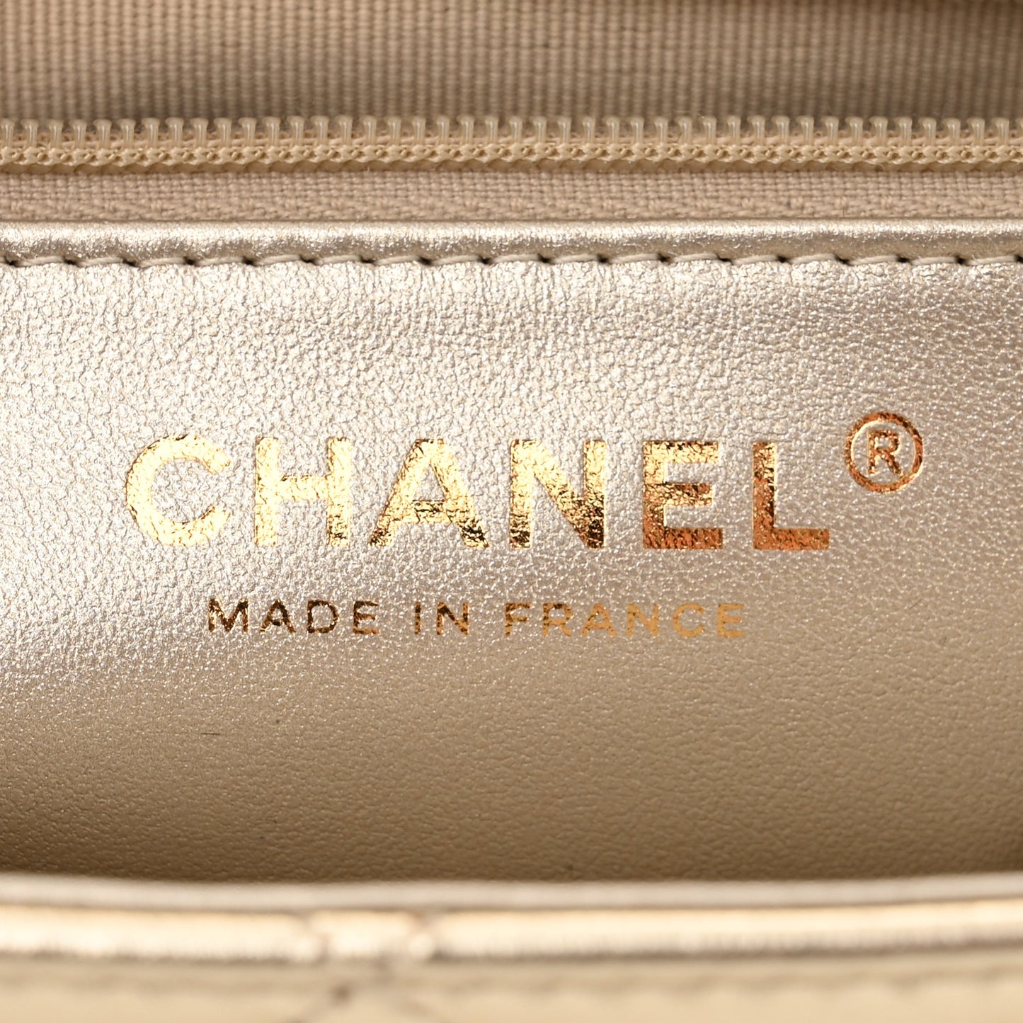 Metallic Lambskin Quilted Flap Gold
