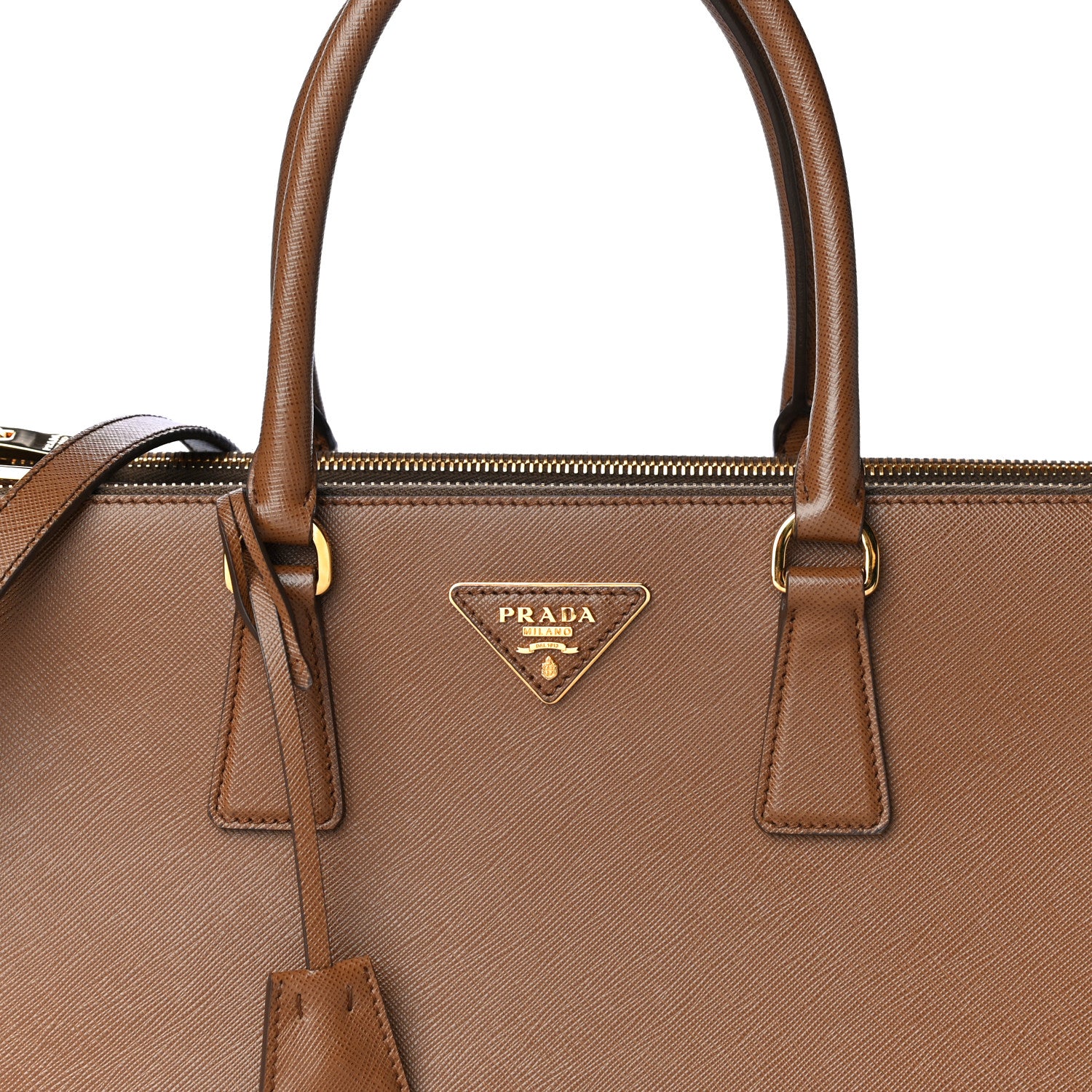 Prada Saffiano Medium Galleria Double Zip Tote Cannella 8 of 14