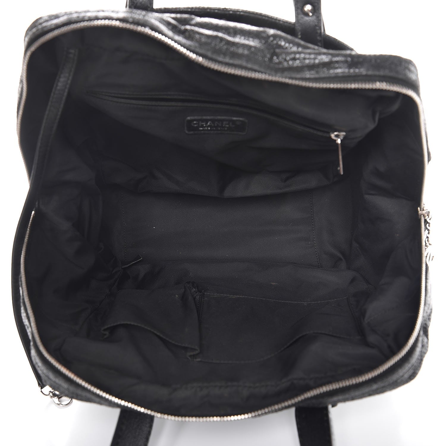 Chanel Coated Canvas Paris Biarritz Satchel Black 5 of 9