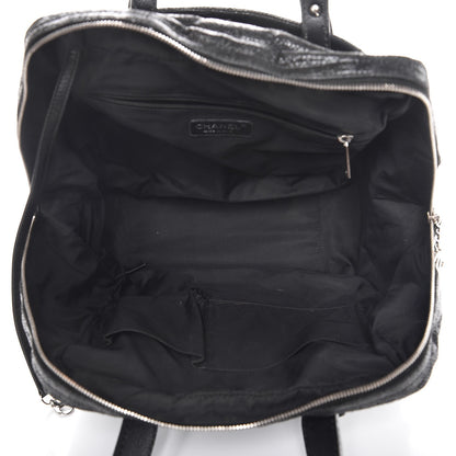 Chanel Coated Canvas Paris Biarritz Satchel Black 5 of 9
