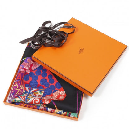 Hermes Silk Voyage En Etoffes Scarf 90 Black 7 of 7