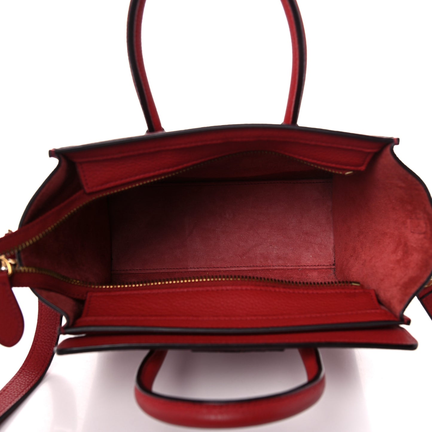 Drummed Calfskin Nano Luggage Red
