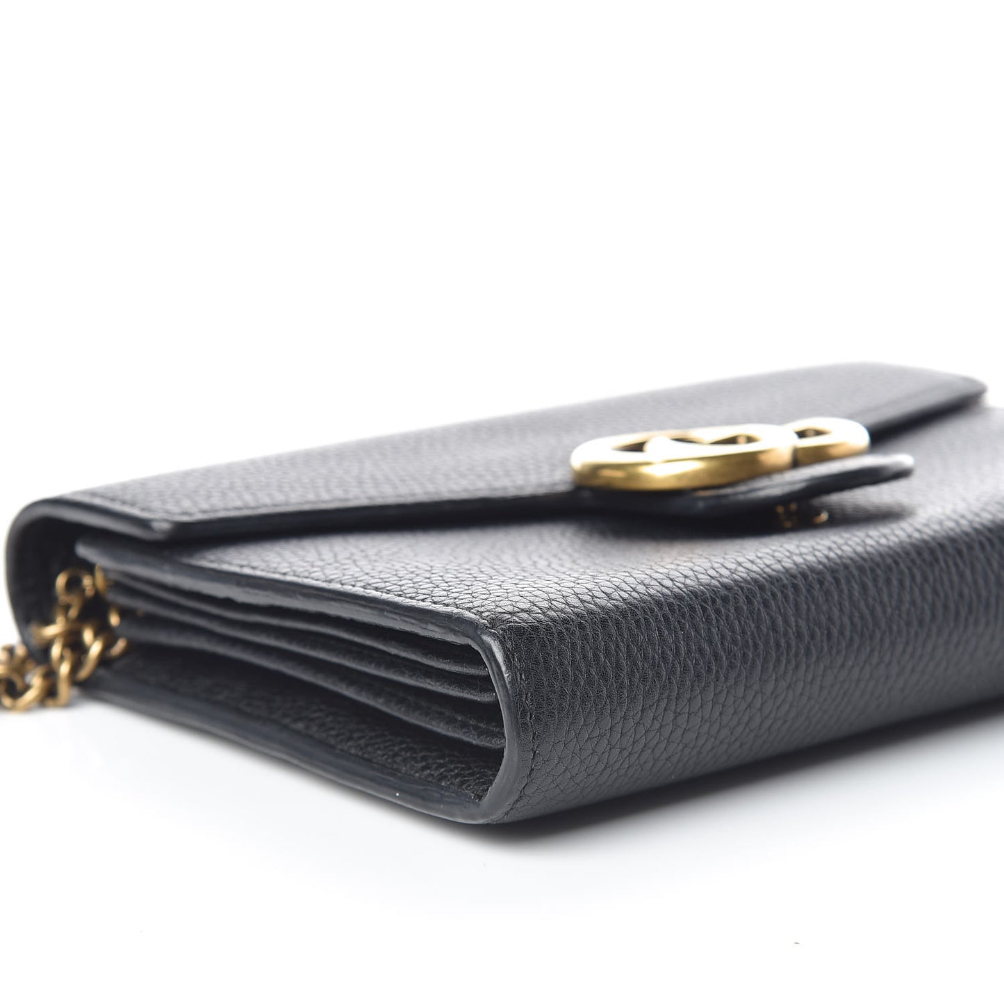Calfskin GG Marmont Chain Wallet Black