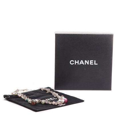 Chanel Beaded Charm CC Necklace Silver 6 of 6