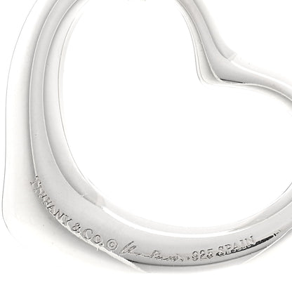 Tiffany Sterling Silver 27mm Elsa Peretti Open Heart Pendant Necklace 3 of 4