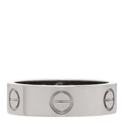 Cartier 18K White Gold 5.5mm LOVE Ring 53 6.25 1 of 4
