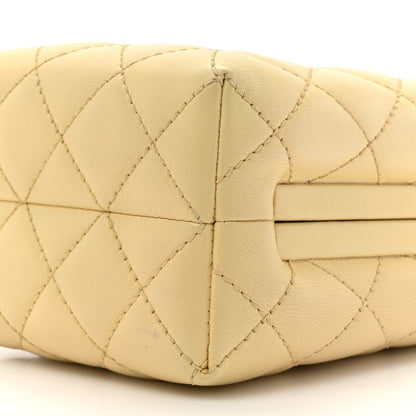 Chanel Lambskin Quilted Kisslock Crossbody Yellow 9 of 11