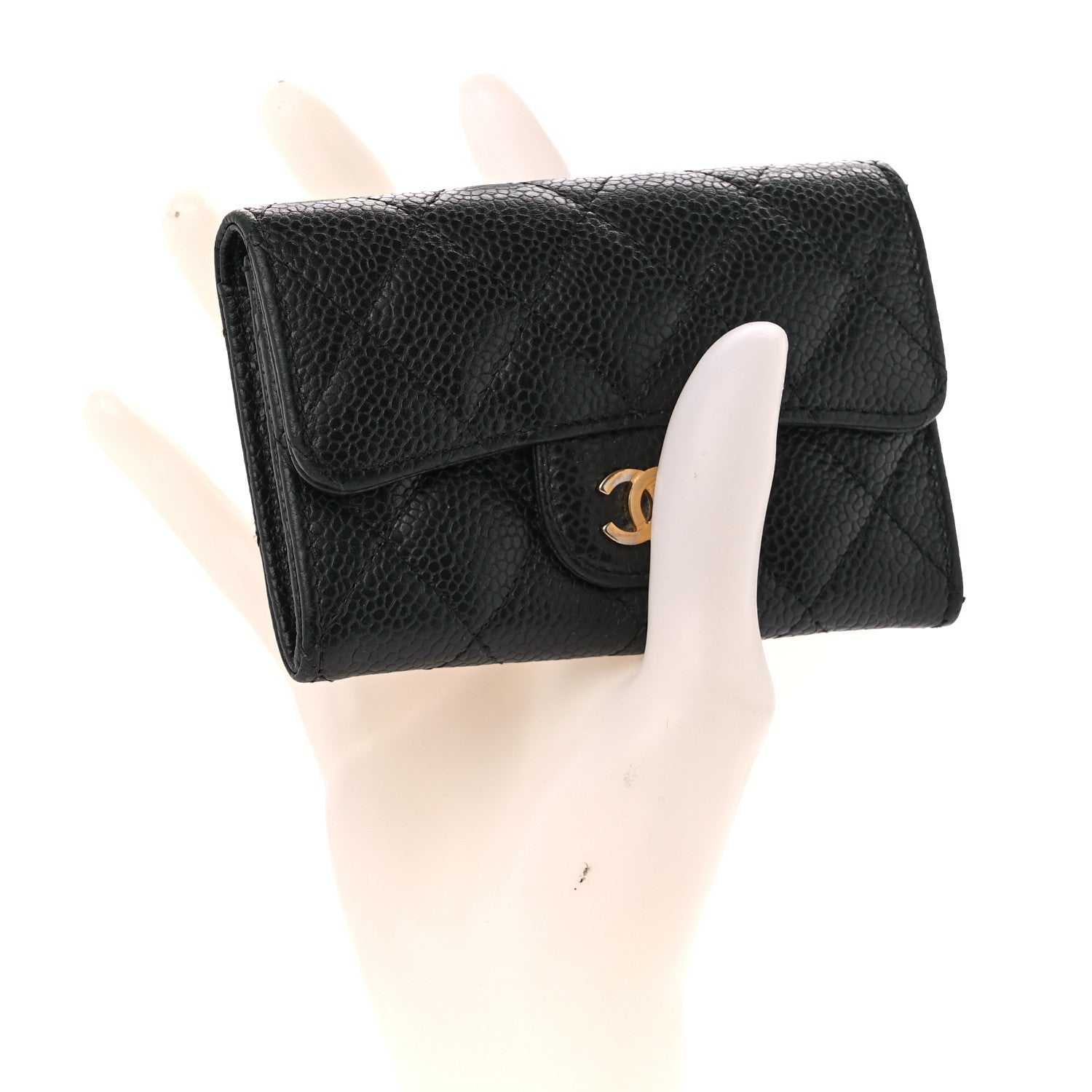 Chanel Caviar Quilted Flap Card Holder Black 2 of 11
