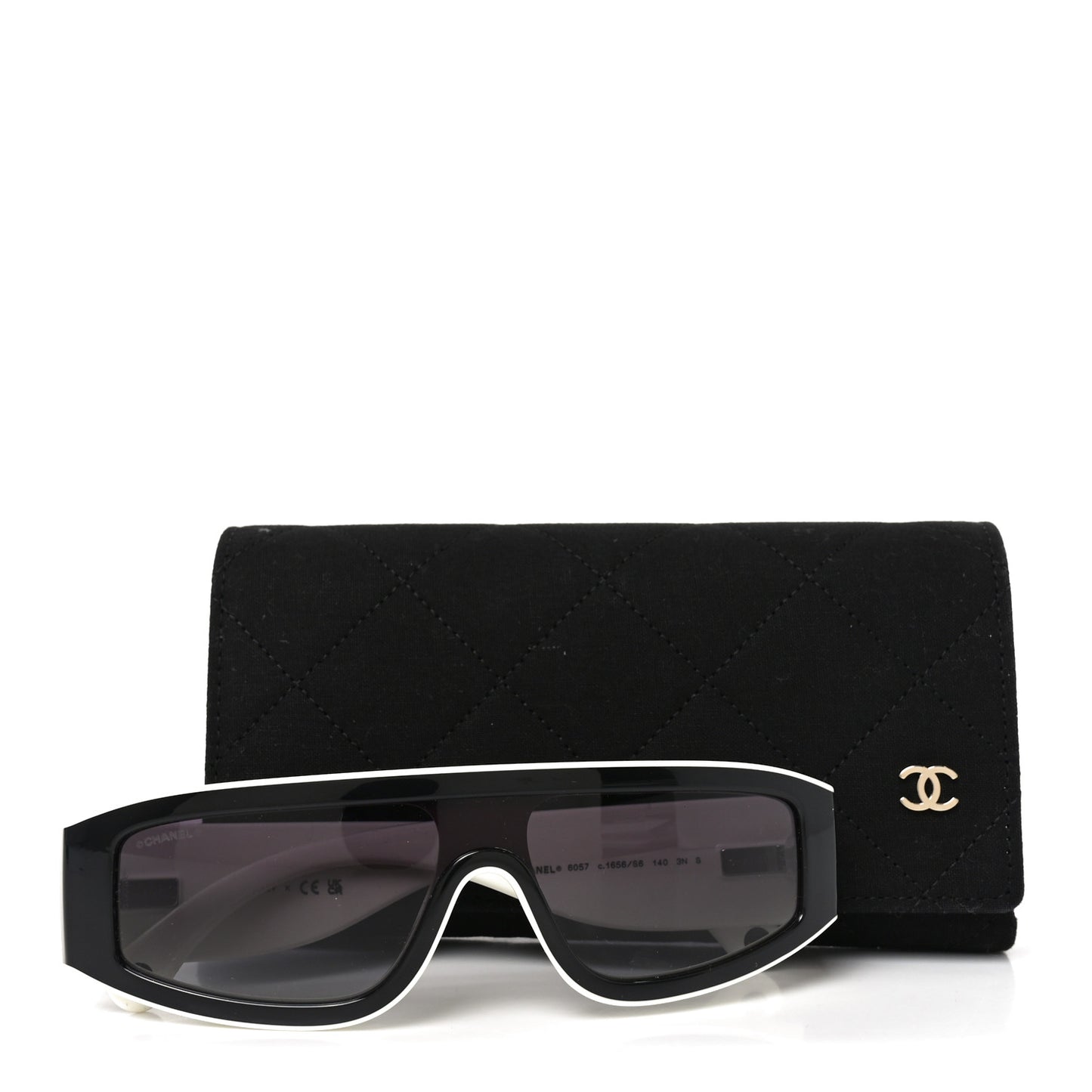 Acetate Cat Eye Sunglasses 6057 Black White