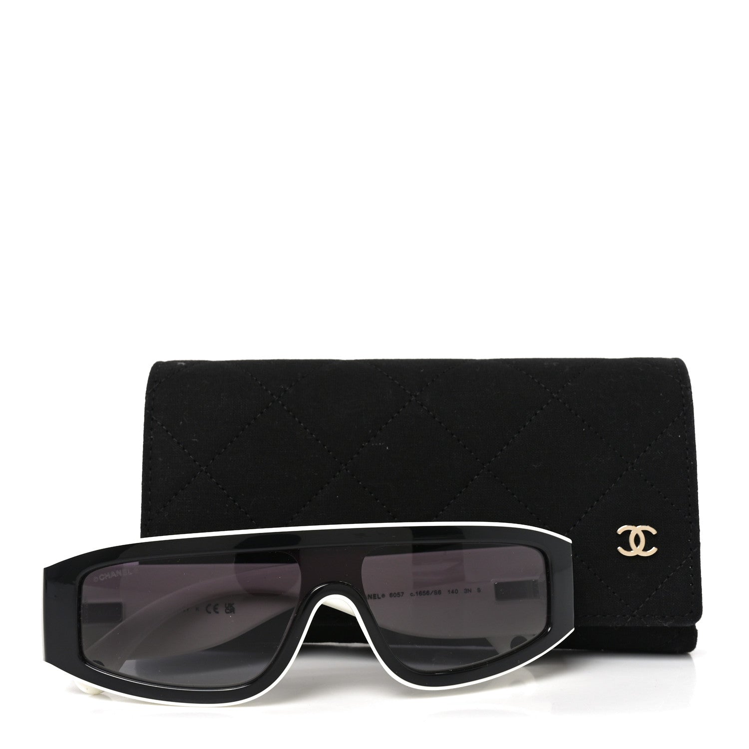 Chanel Acetate Cat Eye Sunglasses 6057 Black White 7 of 7