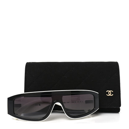 Chanel Acetate Cat Eye Sunglasses 6057 Black White 7 of 7