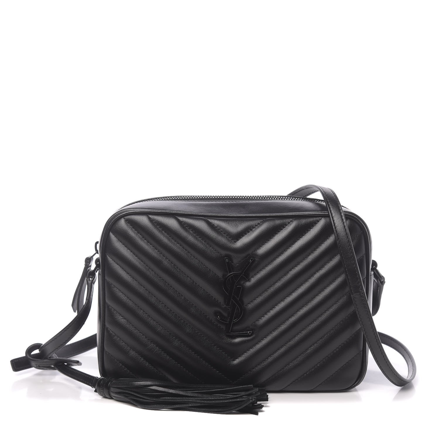 Saint Laurent Calfskin Matelasse Monogram Lou Camera Bag Black 1 of 10