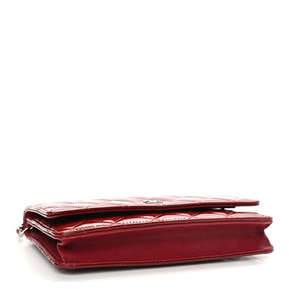 Chanel Patent Quilted Wallet On Chain WOC Red 4 of 14