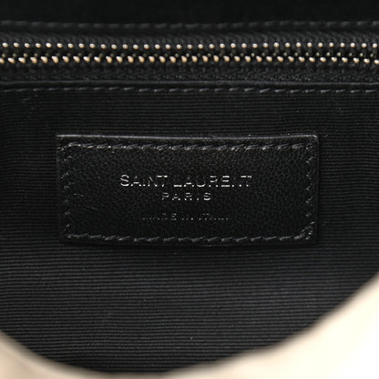 Saint Laurent Calfskin Y Quilted Monogram Small Loulou Bowling Bag Ivory 5 of 9