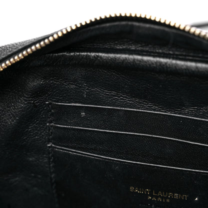 Saint Laurent Grain De Poudre Matelasse Monogram Mini Lou Camera Bag Black 10 of 13