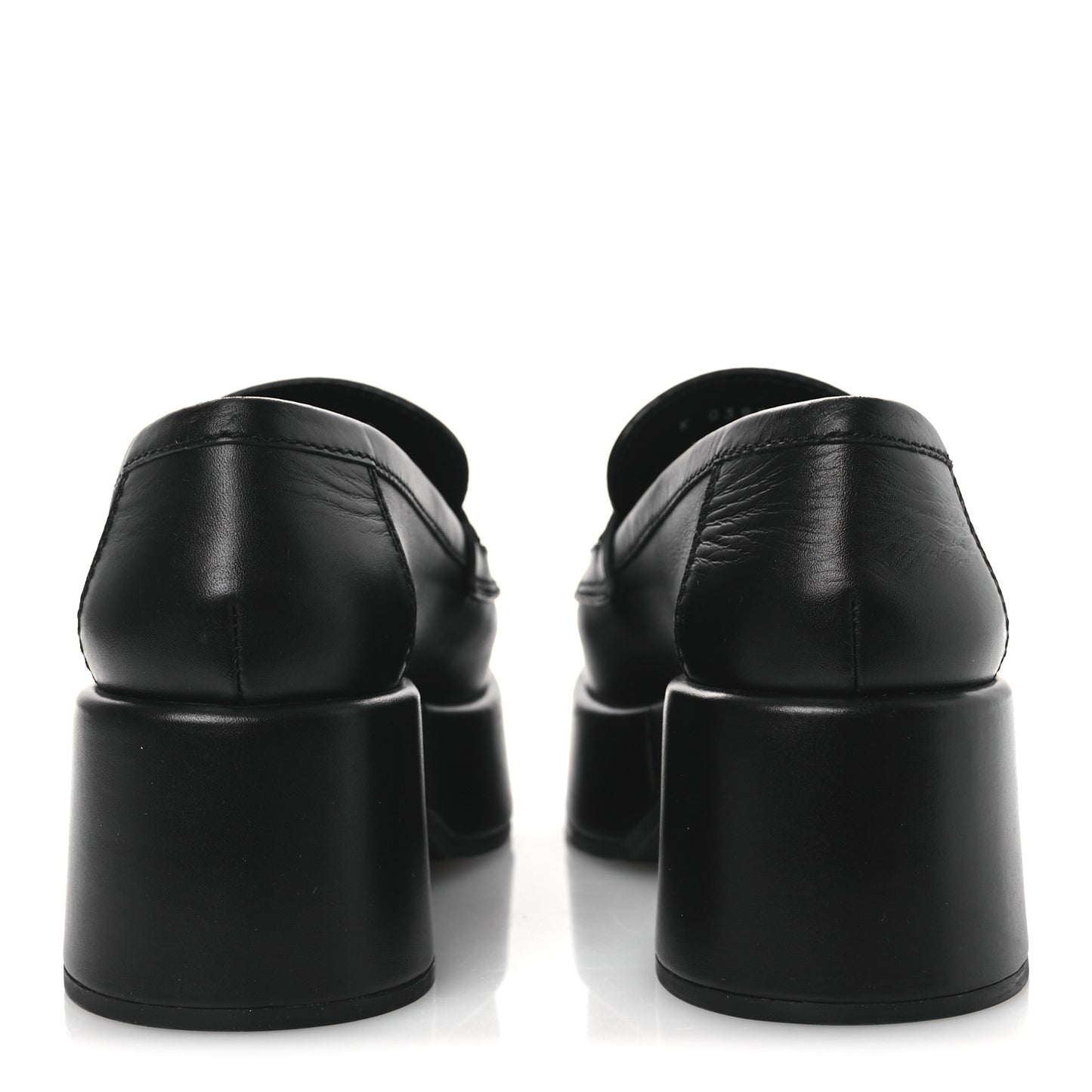 Calfskin CC Platform Loafers 38 Black