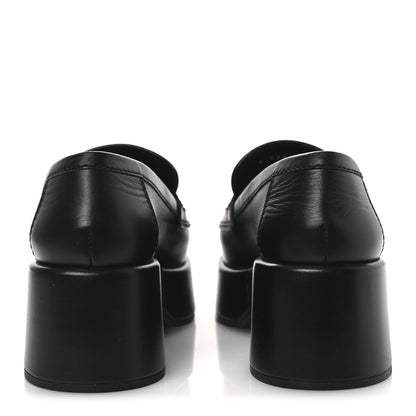 Chanel Calfskin CC Platform Loafers 38 Black 6 of 12
