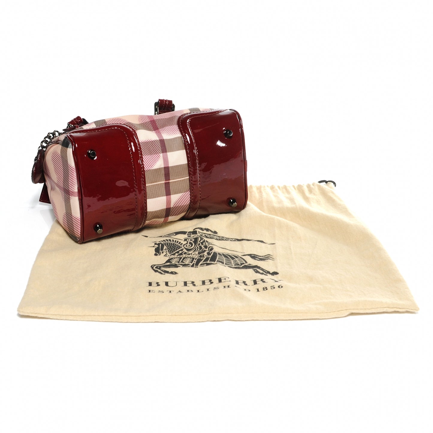 Nova Check Heart Small Chester Bowling Bag Berry Red