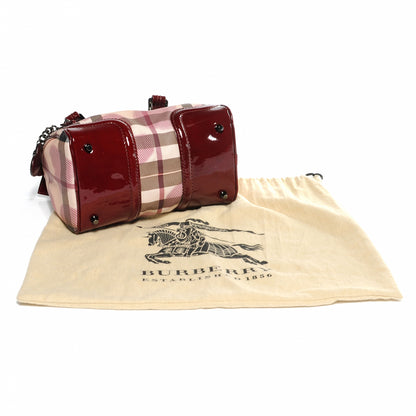 Burberry Nova Check Heart Small Chester Bowling Bag Berry Red 5 of 10